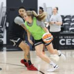 rookie kate martin at wnba training camp with the las vegas aces