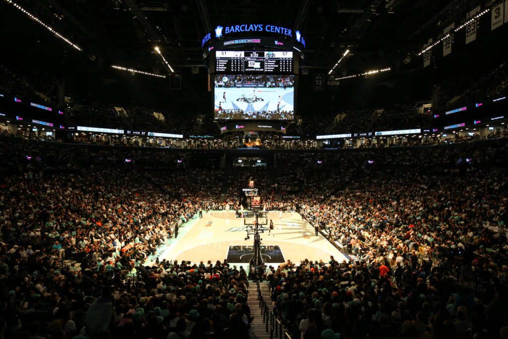 A view of a packed Barclays Center during the 2024 WNBA Finals Game 2.