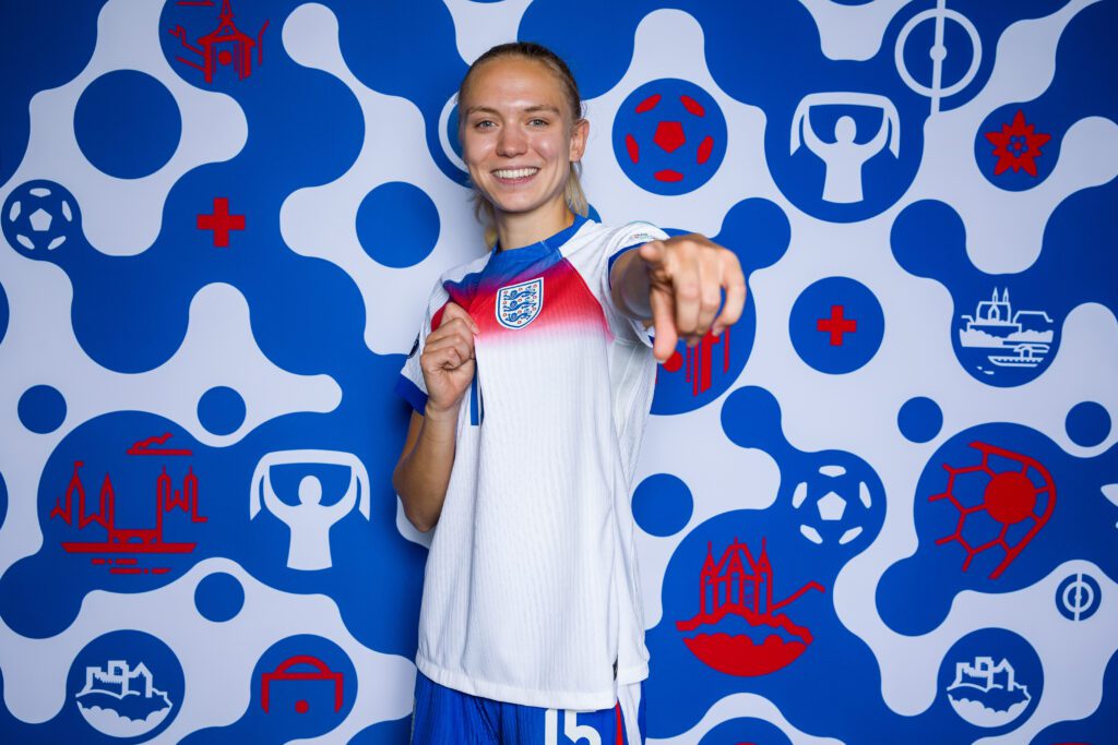 NWSL player Esme Morgan of England poses for a portrait during the Official UEFA Women's EURO 2025 Portrait Session.