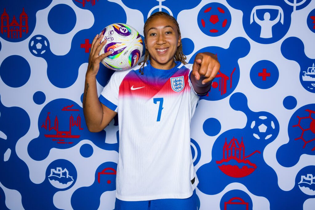 Lauren James of England poses for a portrait during the Official UEFA Women's EURO 2025 Portrait Session.