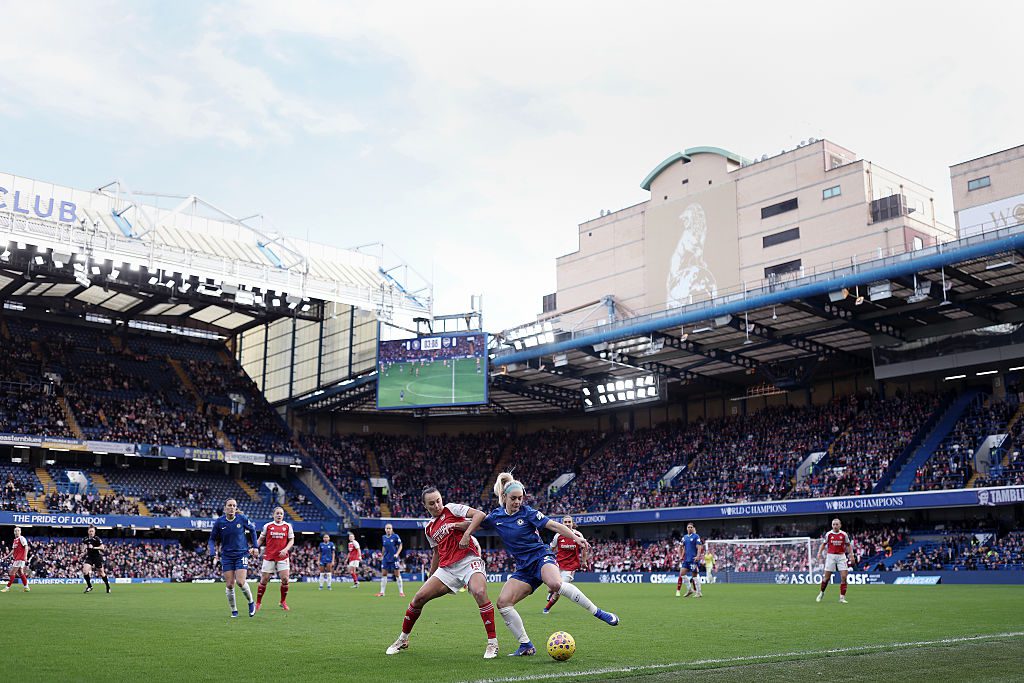 Ellie Carpenter of Chelsea during the Barclays Women's Super League match between Chelsea FC and Arsenal at Stamford Bridge on January 24, 2026 in London, England.