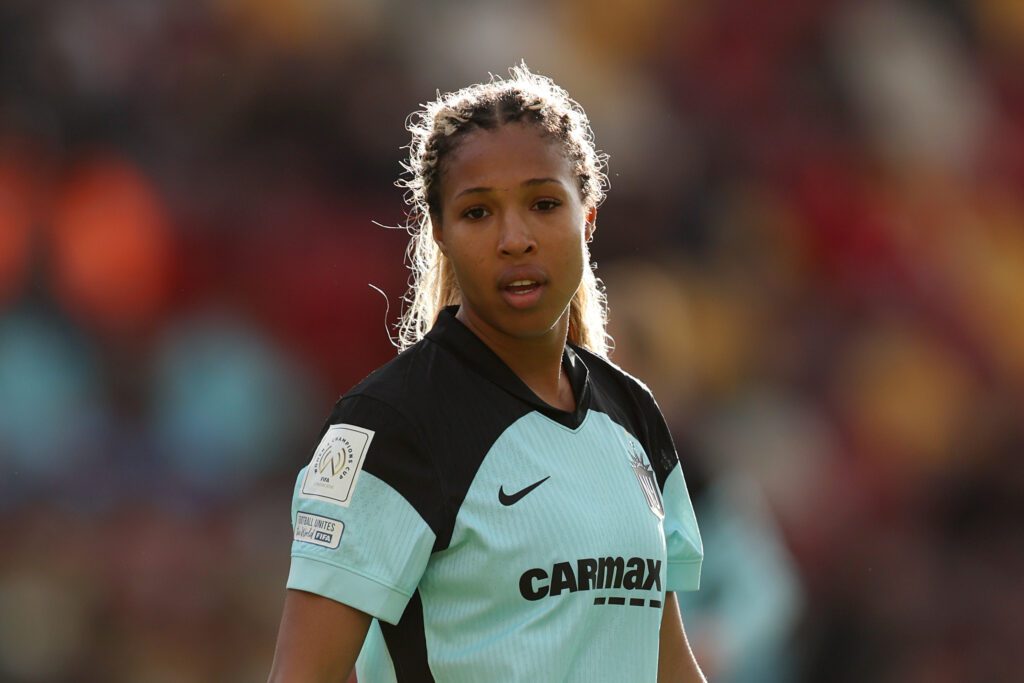 Gotham forward Midge Purce looks on during their 2026 FIFA W Champions Cup semifinal loss to SC Corinthians.