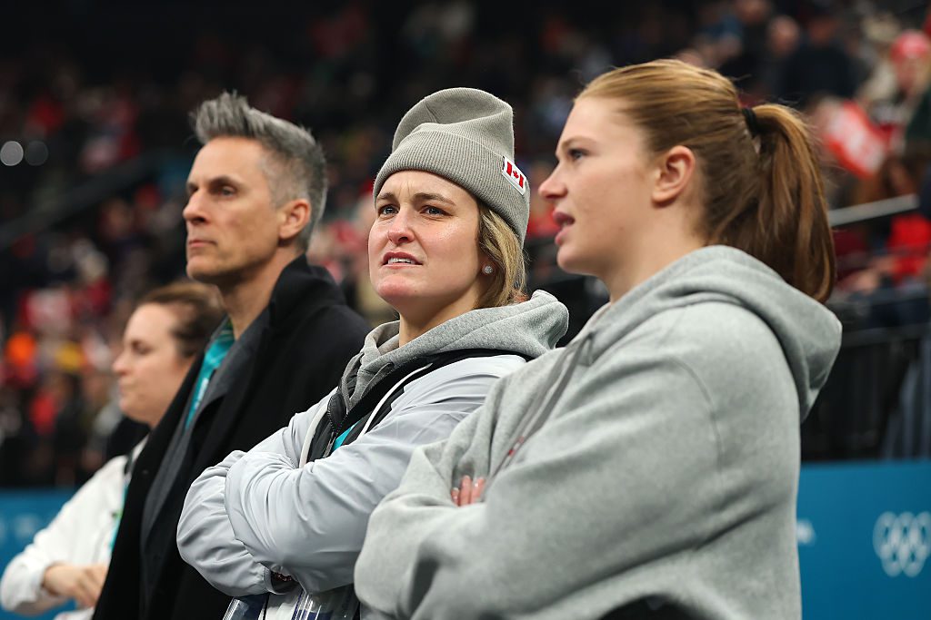 Marie-Philip Poulin #29 of Team Canada looks on prior to the Women's Preliminary Group A match between United States and Canada on day four of the Milano Cortina 2026 Winter Olympic games at Milano Santa Giulia Ice Hockey Arena on February 10, 2026 in Milan, Italy.